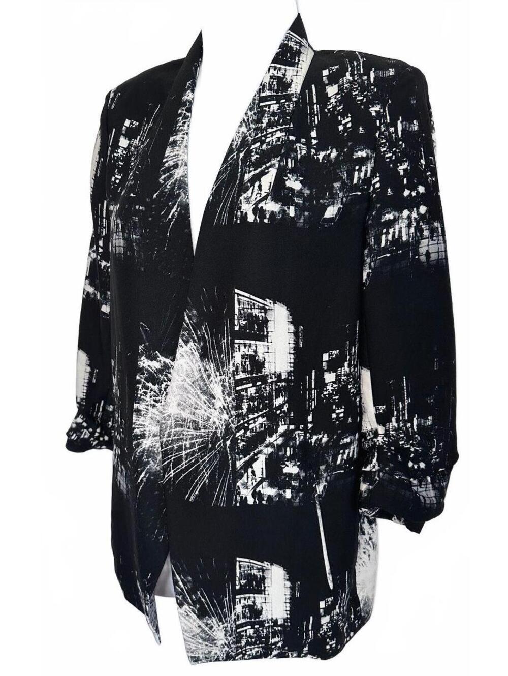 Aritzia Babaton Macauley Blazer Open Front City Lights Fireworks Jacket Size 6 - Picture 2 of 8